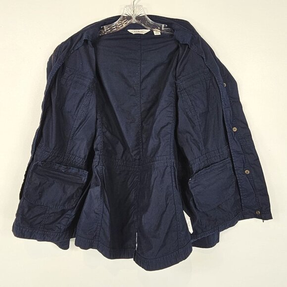 LL Bean Womens Utility Jacket M P Blue Field Military Chore Safari Barn Gorpcore - Picture 5 of 16